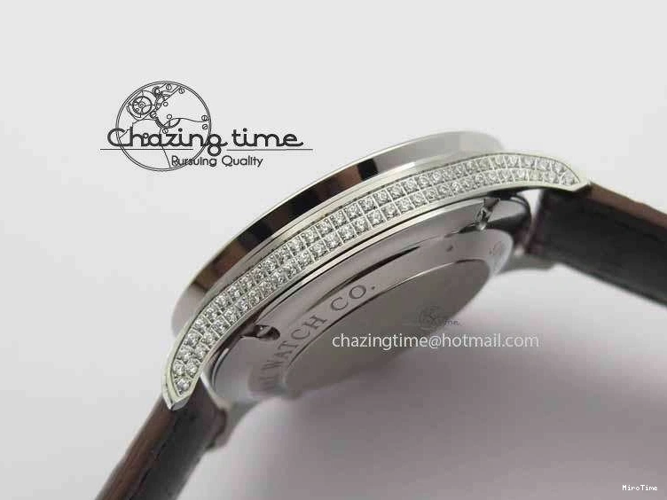 MIROTIME 1219 Portuguese IW3714 Diam ZF V2 1:1 Best Edition White Dial RG Numbers On Brown Leather Strap A79350 (Slim Movement) Fashionable 7246